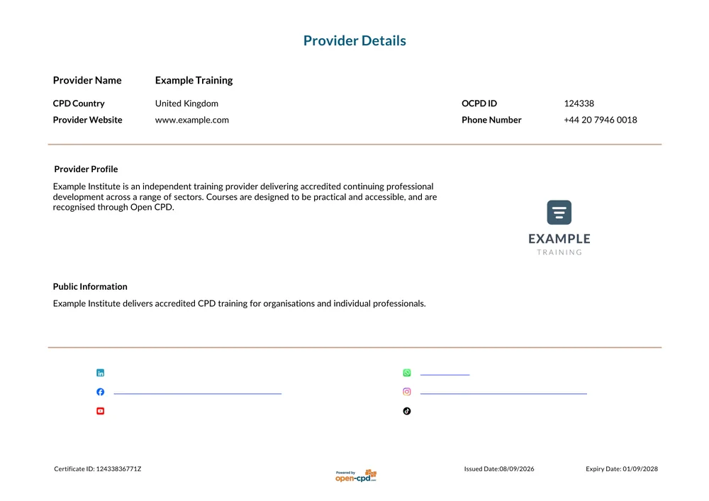 Provider Details