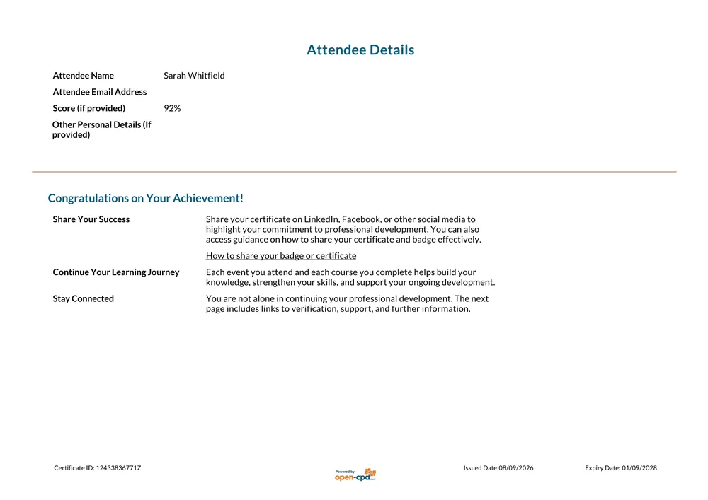 Attendee Details